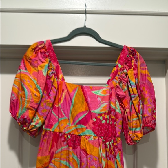 Farm Rio S Puff-Sleeve Midi Dress - Picture 3 of 5